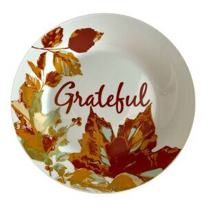 Royal Norfolk Grateful Autumn Salad Plate – 7.75” Fall Leaves Ceramic